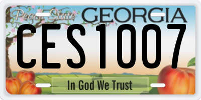GA license plate CES1007