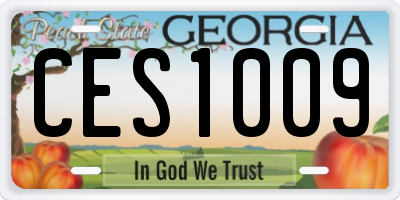 GA license plate CES1009