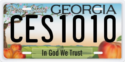 GA license plate CES1010