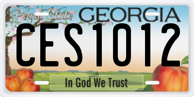 GA license plate CES1012