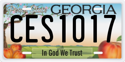GA license plate CES1017