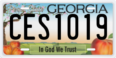GA license plate CES1019