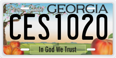 GA license plate CES1020