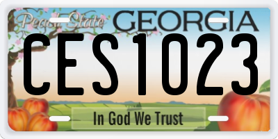 GA license plate CES1023