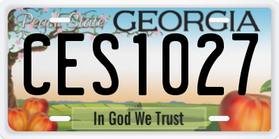 GA license plate CES1027