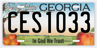 GA license plate CES1033