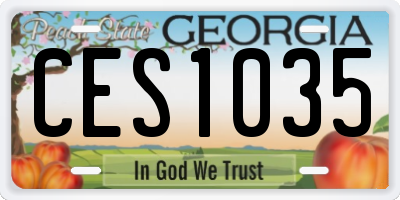 GA license plate CES1035