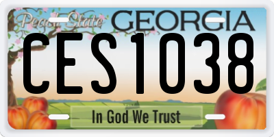 GA license plate CES1038