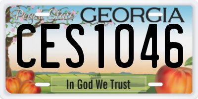 GA license plate CES1046