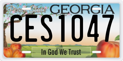 GA license plate CES1047