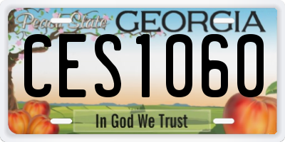 GA license plate CES1060
