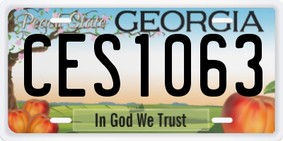 GA license plate CES1063