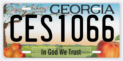 GA license plate CES1066