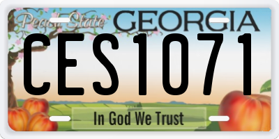 GA license plate CES1071