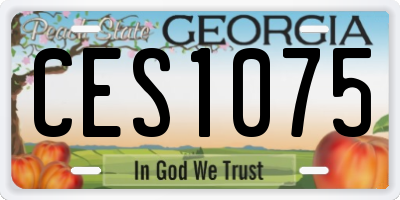 GA license plate CES1075
