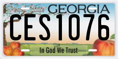 GA license plate CES1076