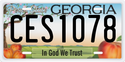 GA license plate CES1078