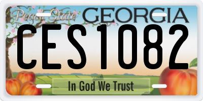 GA license plate CES1082