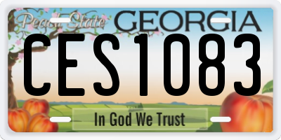 GA license plate CES1083