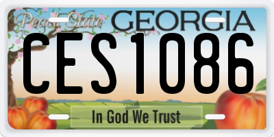 GA license plate CES1086
