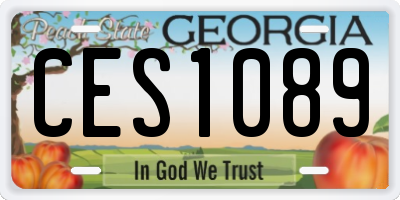GA license plate CES1089