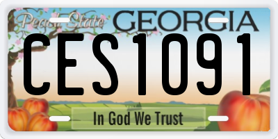 GA license plate CES1091