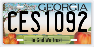GA license plate CES1092