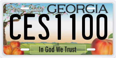 GA license plate CES1100