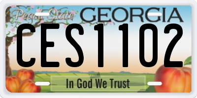 GA license plate CES1102