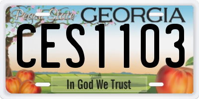 GA license plate CES1103