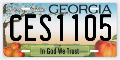 GA license plate CES1105