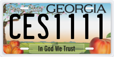 GA license plate CES1111