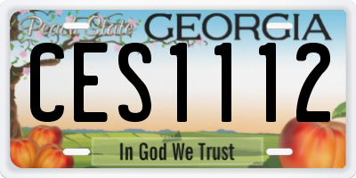 GA license plate CES1112