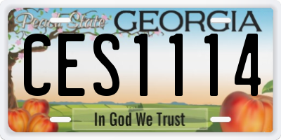 GA license plate CES1114