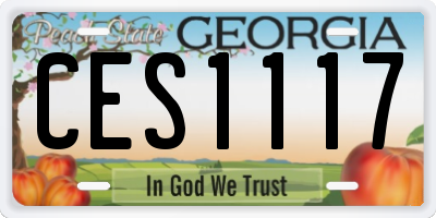 GA license plate CES1117