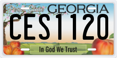 GA license plate CES1120
