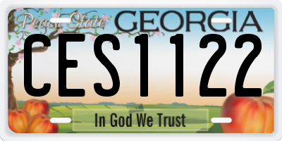 GA license plate CES1122