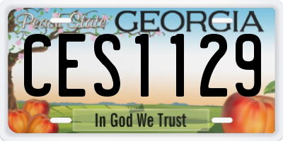 GA license plate CES1129