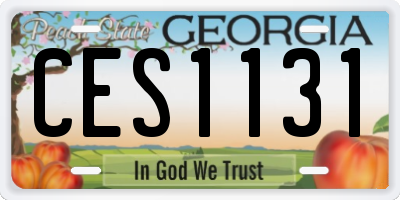 GA license plate CES1131