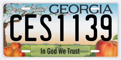 GA license plate CES1139