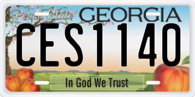 GA license plate CES1140