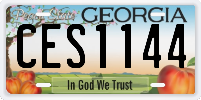 GA license plate CES1144