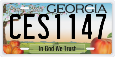 GA license plate CES1147