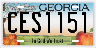 GA license plate CES1151