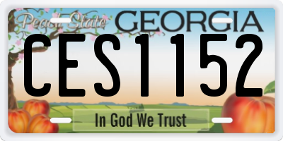 GA license plate CES1152