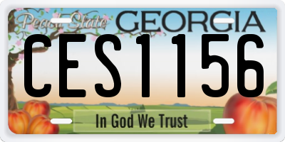 GA license plate CES1156