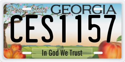 GA license plate CES1157