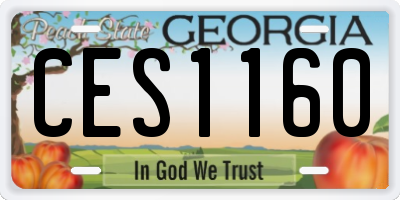 GA license plate CES1160