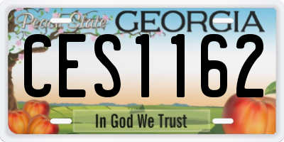 GA license plate CES1162