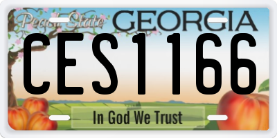 GA license plate CES1166